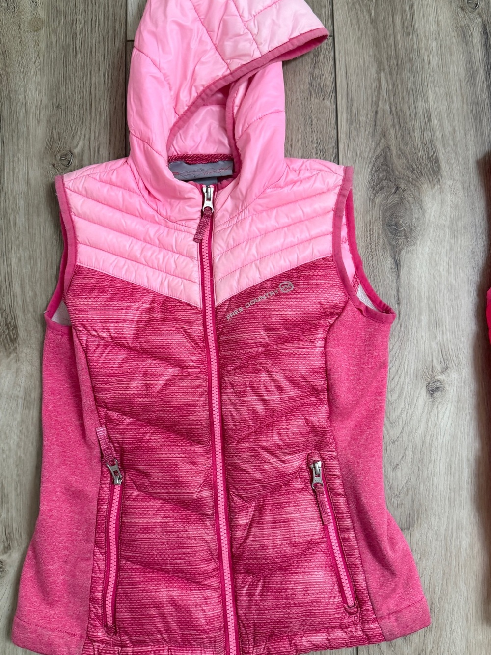 Free Country Pink Hooded Quilted Girls' Vest